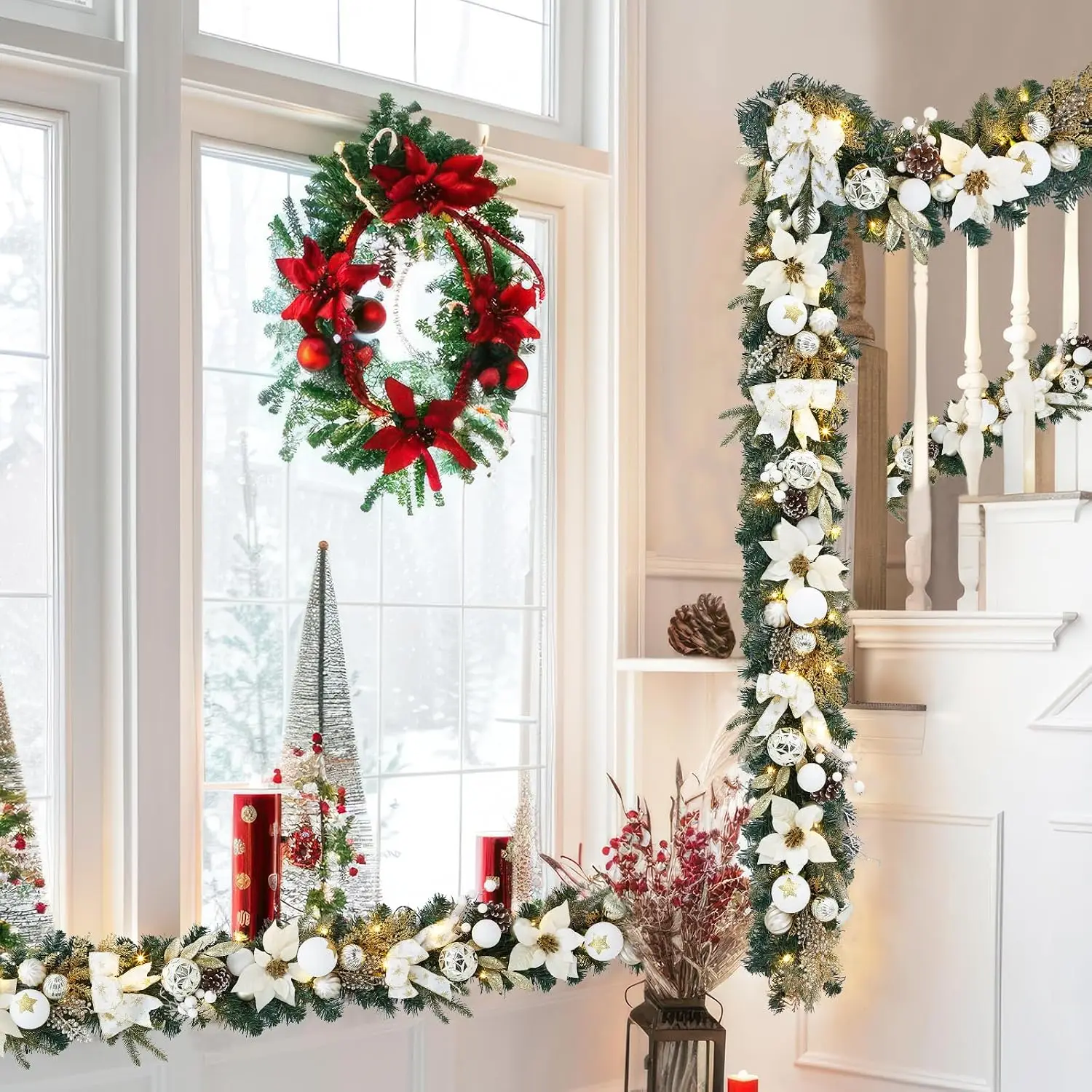 Outdoor Lighting Effects - Garvee, guirlanda de Natal artificial com
