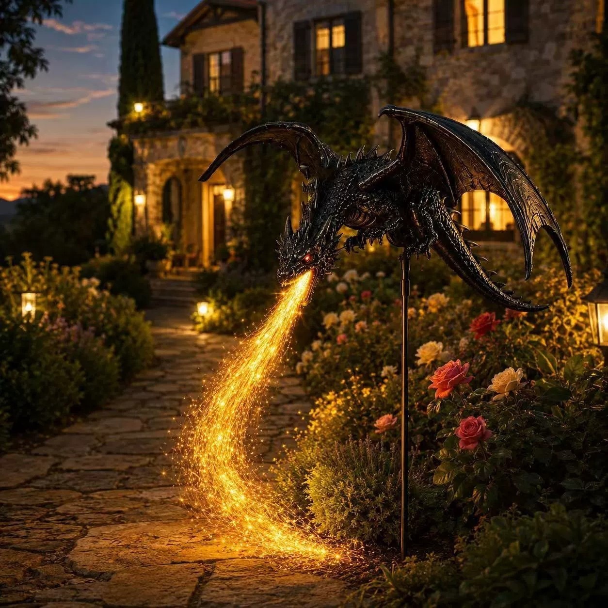 Outdoor Lighting Pathway - Luz de Jardim Solar Dragão de