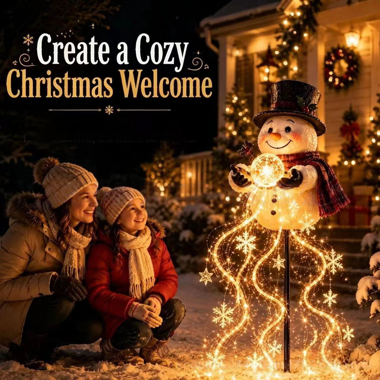 Decoração de boneco de neve na - Outdoor Lighting Effects avaliação e preço